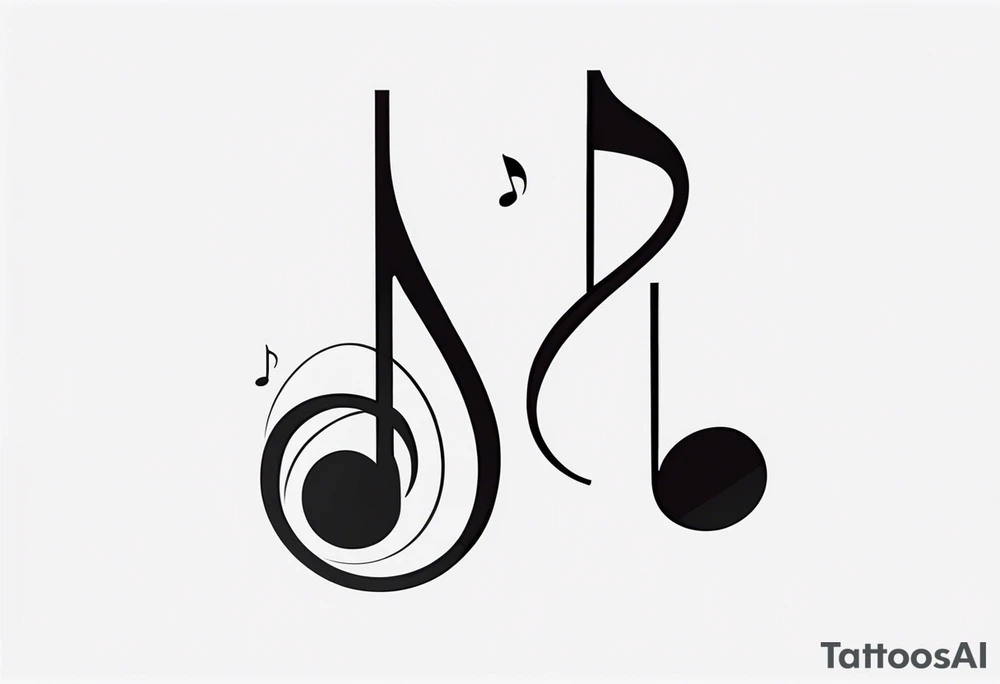 Simple, musical notes, in the shape of l and r tattoo idea Simple, musical notes, in the shape of l and r tattoo idea