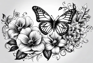 tattoo to represent that I have 3 children (girls). For inspiration I like flowers, butterflies, the beach. Tattoo is for ribcage down side of body tattoo idea