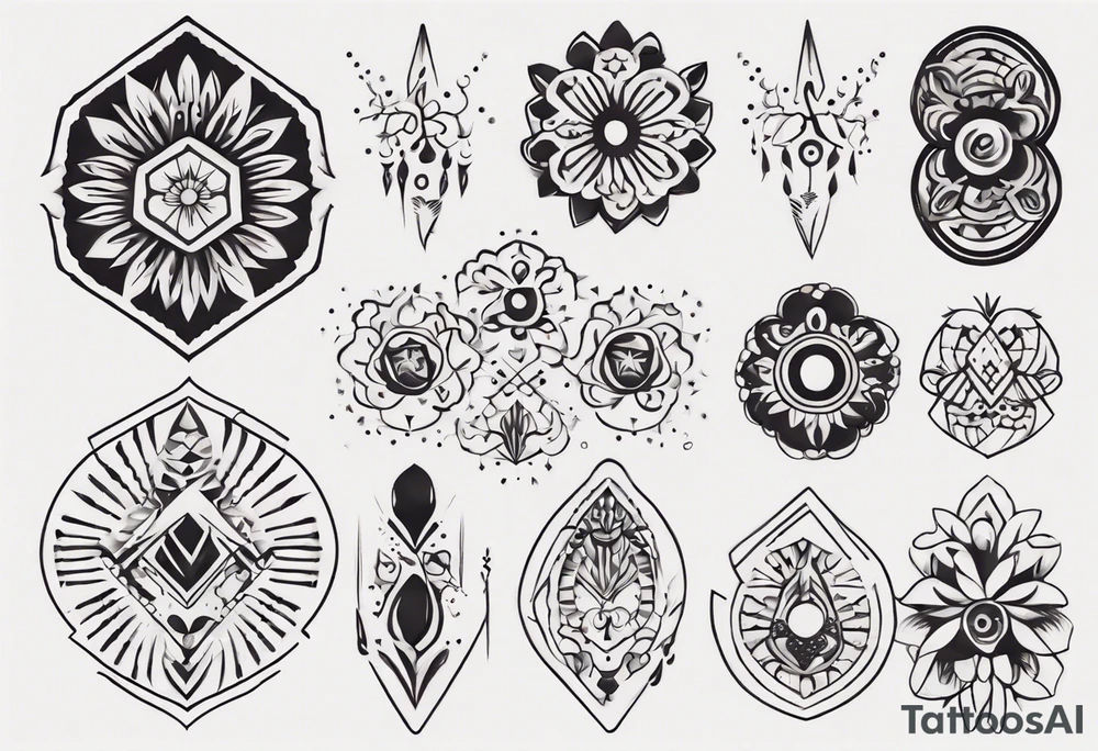 Minimalist Ornemental traditional henne indie tattoo idea