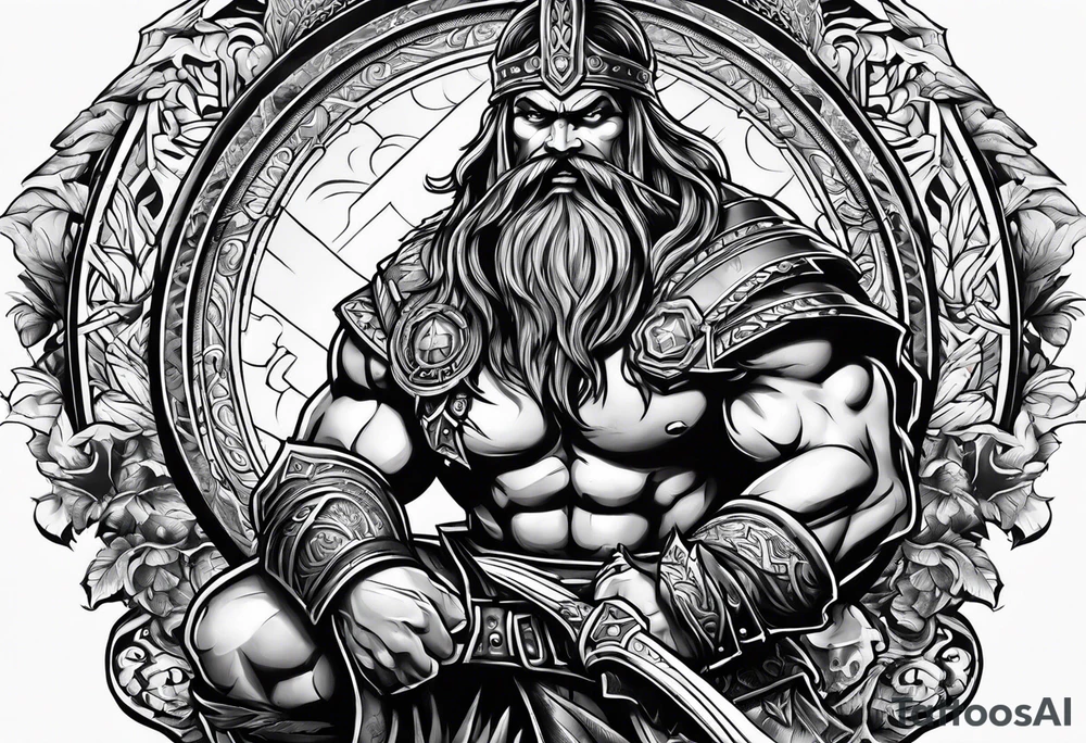 Barbarian Coming out of a book tattoo idea