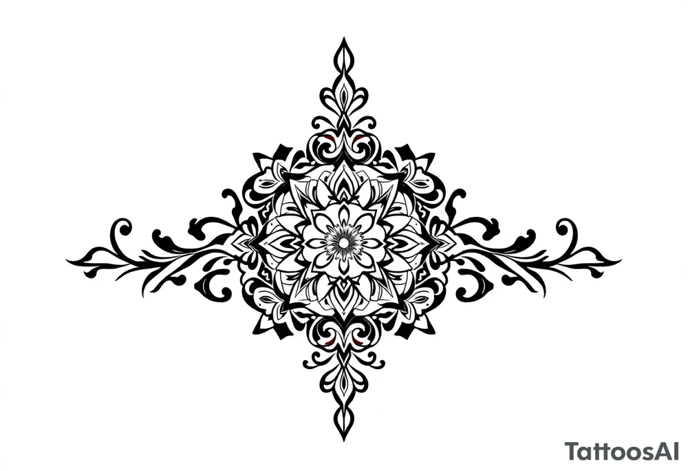 mytical shaman and mytolog style ornament with ancient rhyme tattoo idea