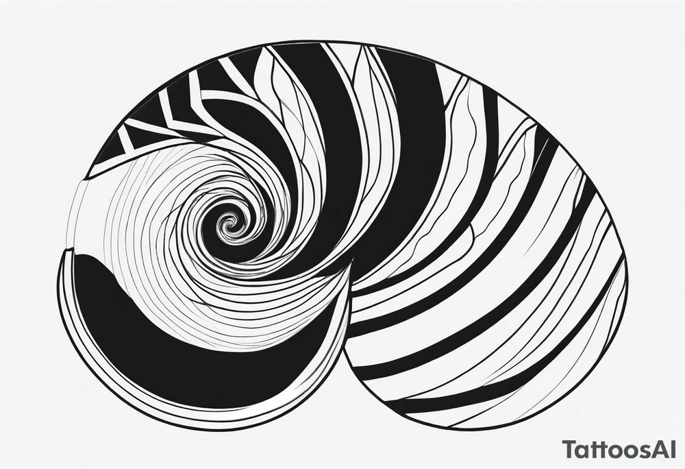 A spiral shell symbolizing growth and evolution tattoo idea