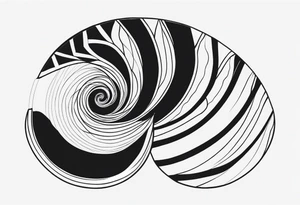 A spiral shell symbolizing growth and evolution tattoo idea