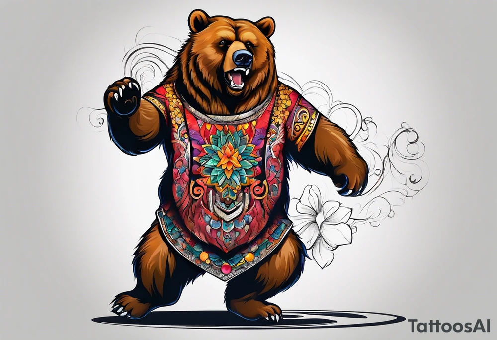 Dancing bear tattoo idea