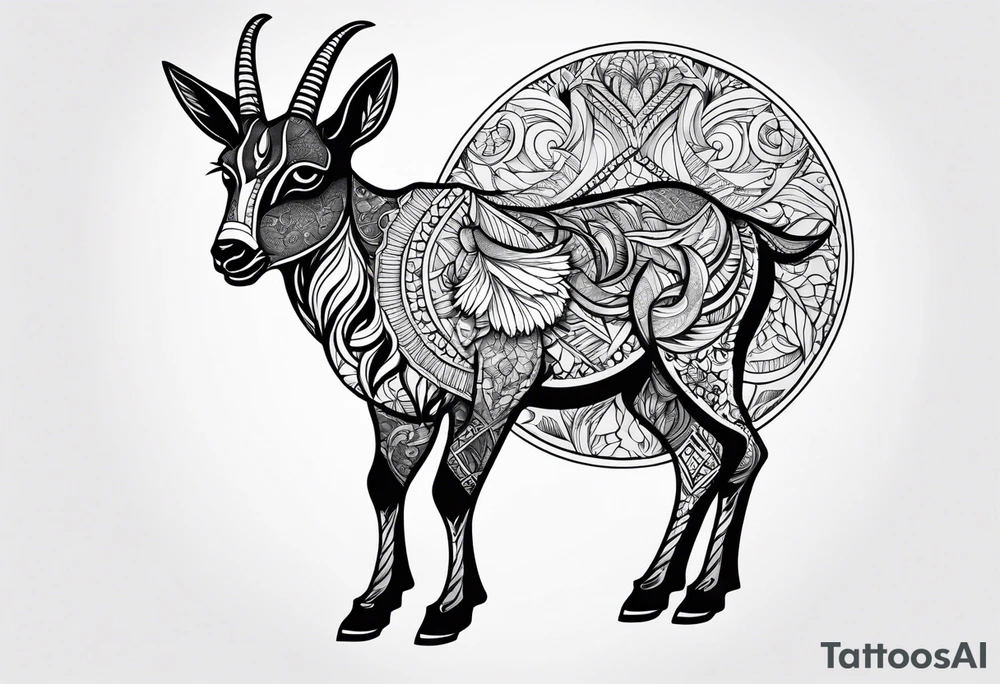 Half Goat half kangroo tattoo idea