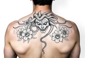 Medusa with  flowers tattoo idea