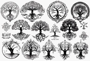 Tree of life with children names tattoo idea