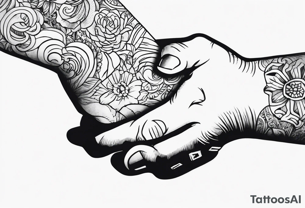 Old Hand reaching out to young hand tattoo idea