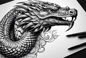 quetzalcoatl snake sleeve tattoo idea
