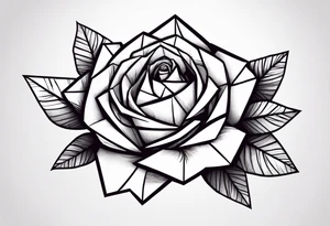 rosa origami con spine intorno tattoo idea