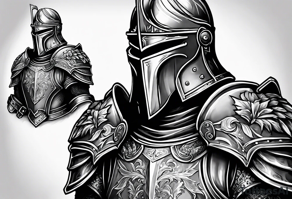 knight in heavy armor tattoo idea