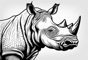 rhino smoking cigarette tattoo idea