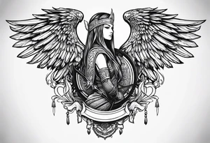 shield maiden wings tattoo idea