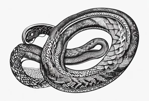 snake as a crescent moon, no face tattoo idea