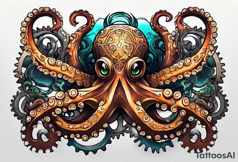 Octopus, gears tattoo idea