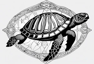 Turtle on a compass tattoo idea