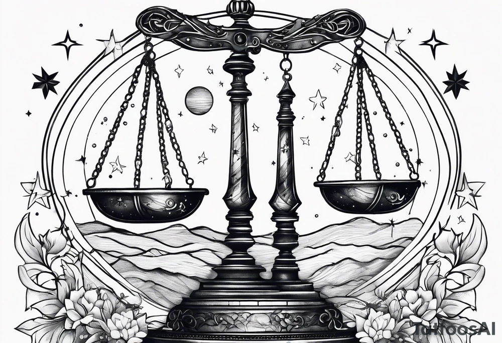 Libra constellation with stars tattoo idea