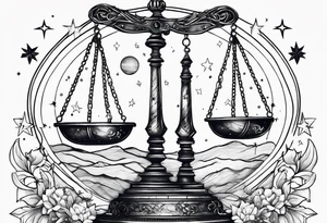 Libra constellation with stars tattoo idea