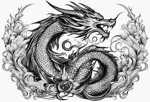 dragon, strength, pisces, water, phoenix, small, nuanced, positive tattoo idea