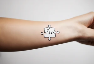 small, delicate tattoo in memory of my sister. Include the handwritten message:  "to my favorite sister" with a single puzzle piece on my ankle. The words should outline the puzzle piece tattoo idea