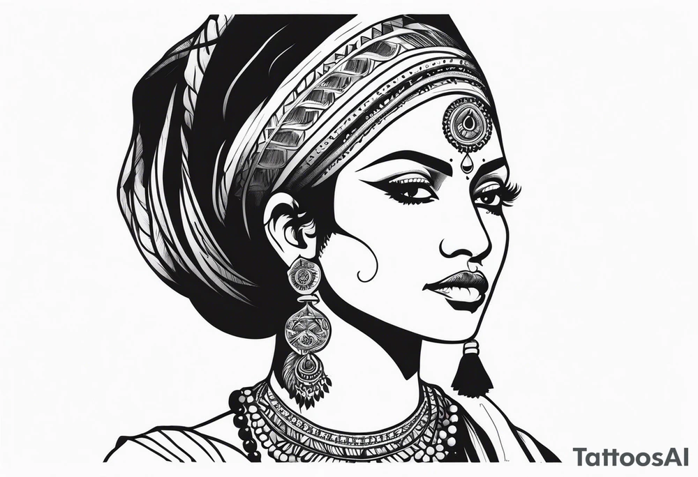 indian woman tattoo idea