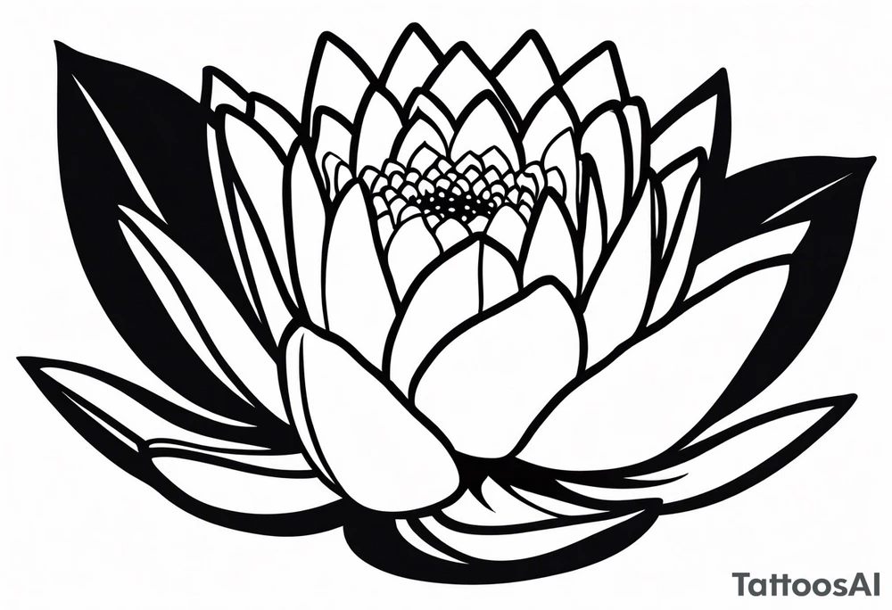 single stem water lily flower tattoo idea