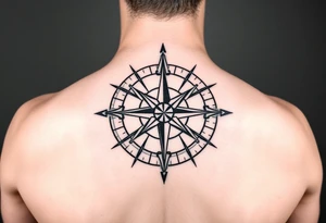 Double layered Compass rose tattoo idea