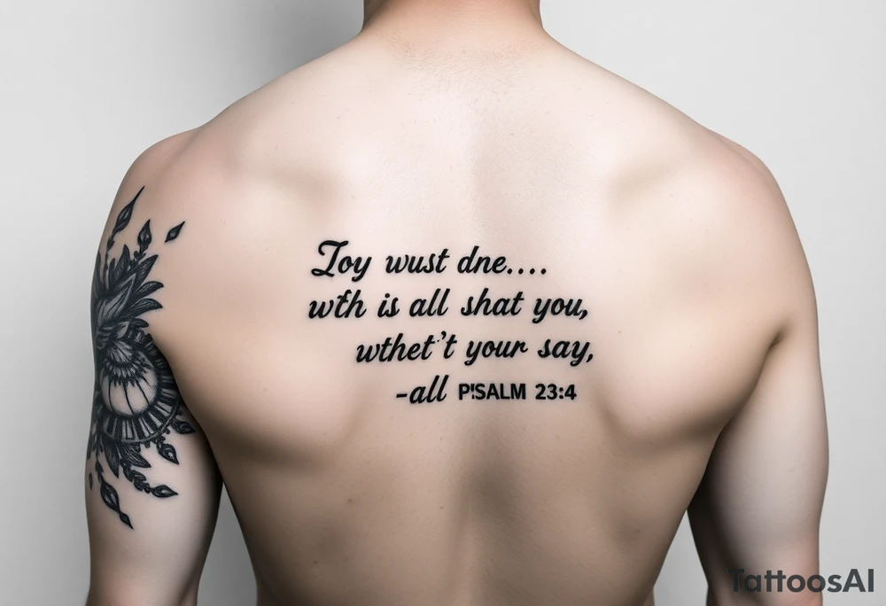 psalm 23:4 forearm tattoo and state what it says tattoo idea
