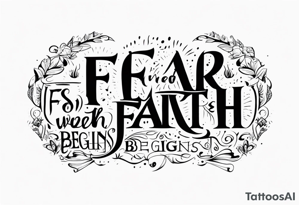 Fear ends when faith begins tattoo idea