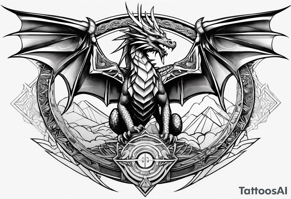 Winged dragon of ra tattoo idea