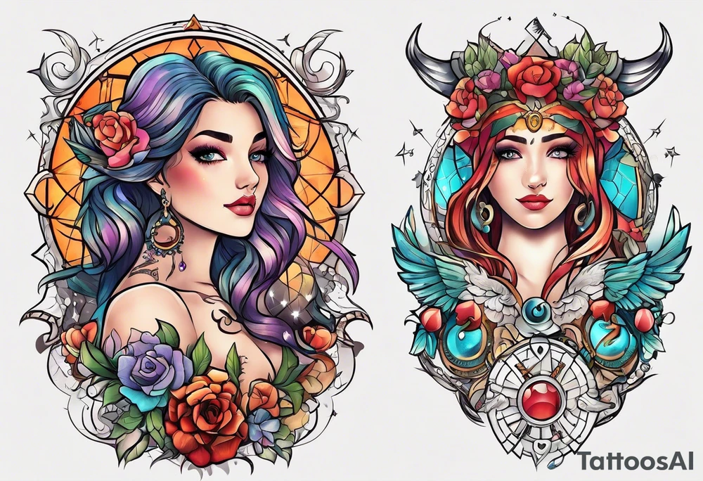 Zodiac sign couples tattoo idea