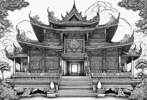 thai temple but minimalistic without any background tattoo idea