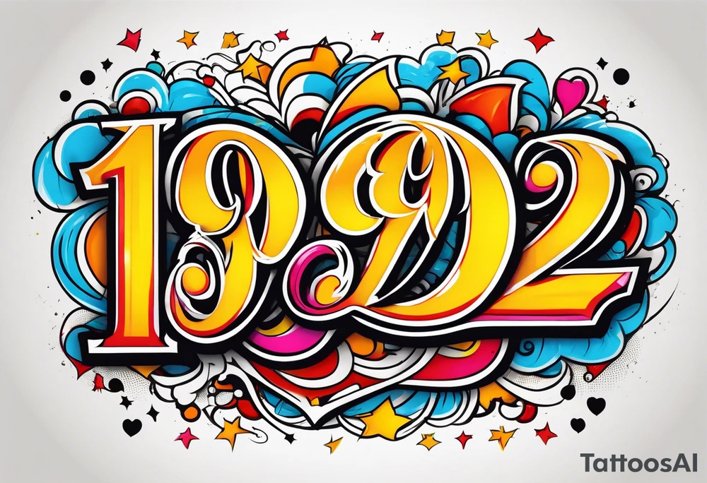 Fancy old English letters that say 1992 tattoo idea