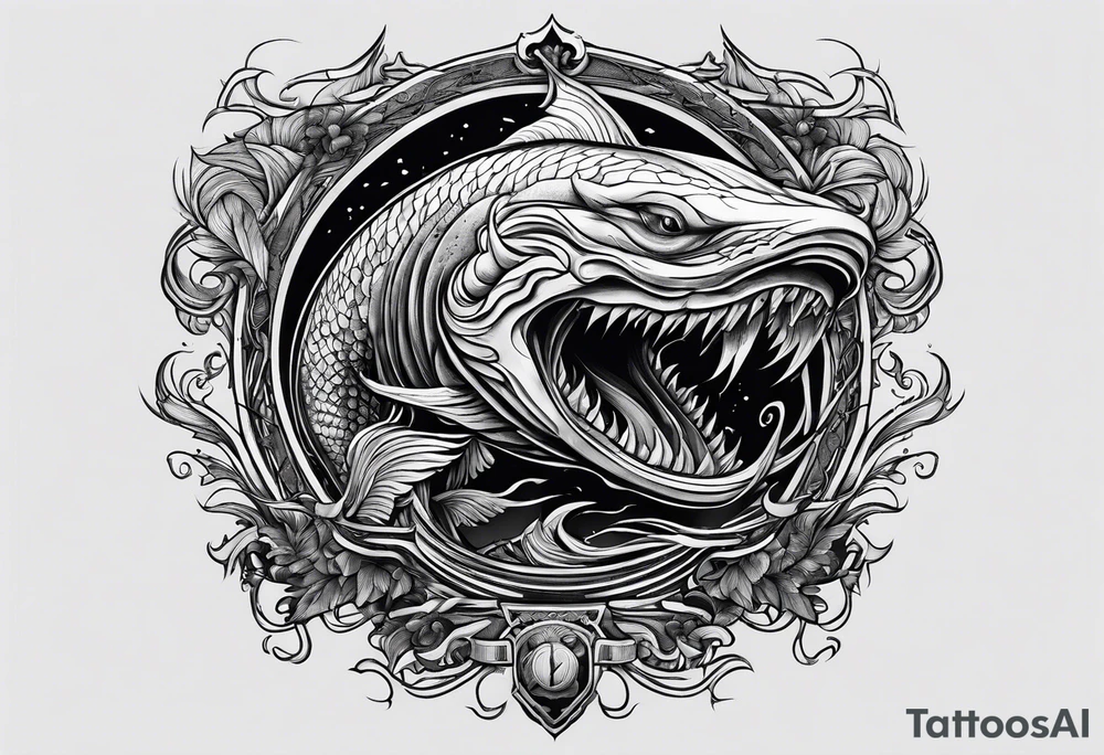 Menacing leviathan tattoo idea