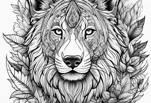 bark and foliage tattoo idea