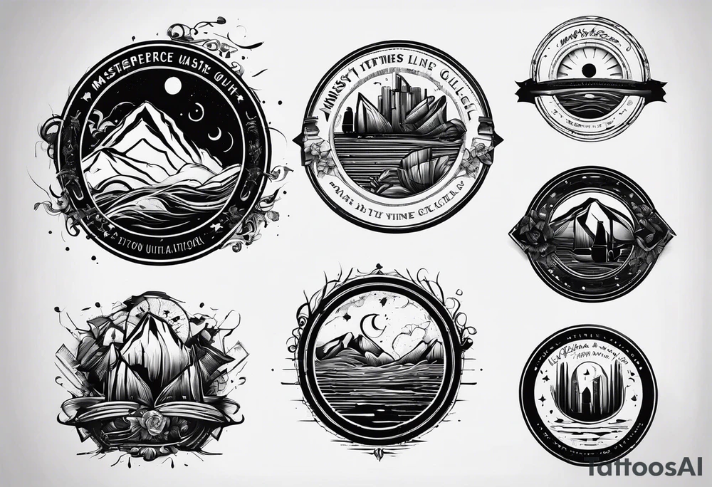 messy lines trash circcle logo tattoo idea