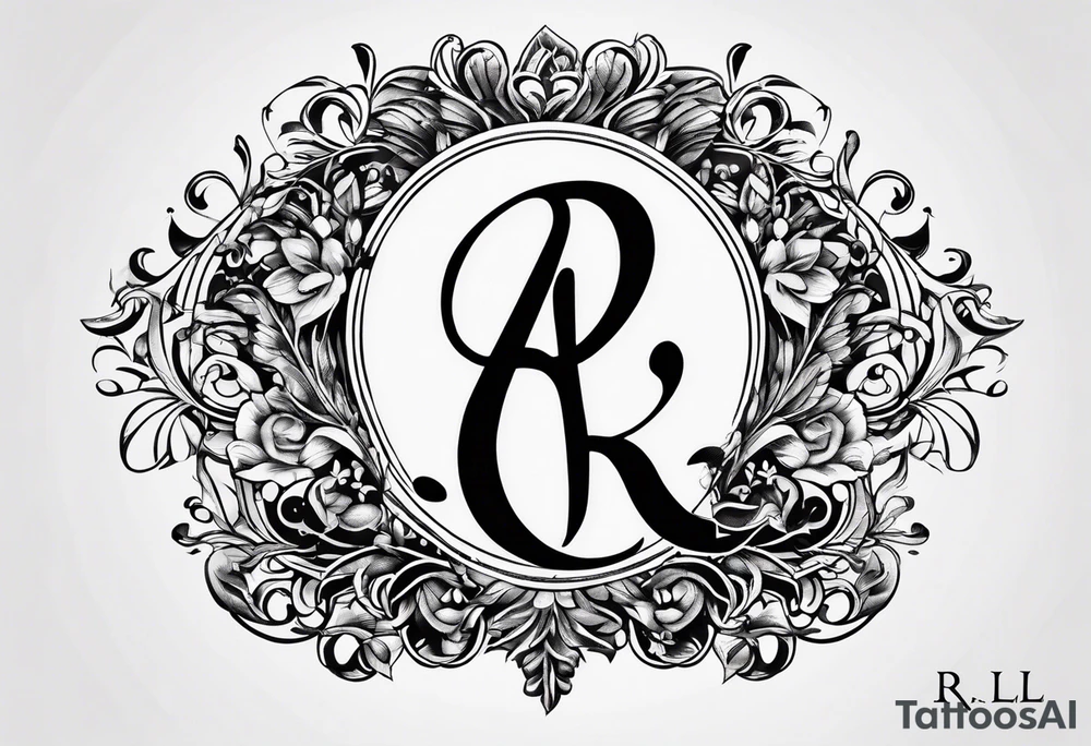 Musical notes depicting the letters R and L tattoo idea