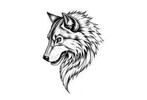 mongolian grey wolf tattoo idea