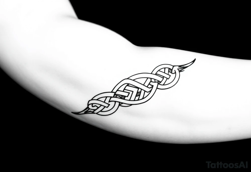 Celtic tribal knots
and bands black and white shading sleeve simple tattoo idea