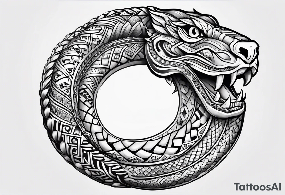 aztec snake sleeve tattoo idea