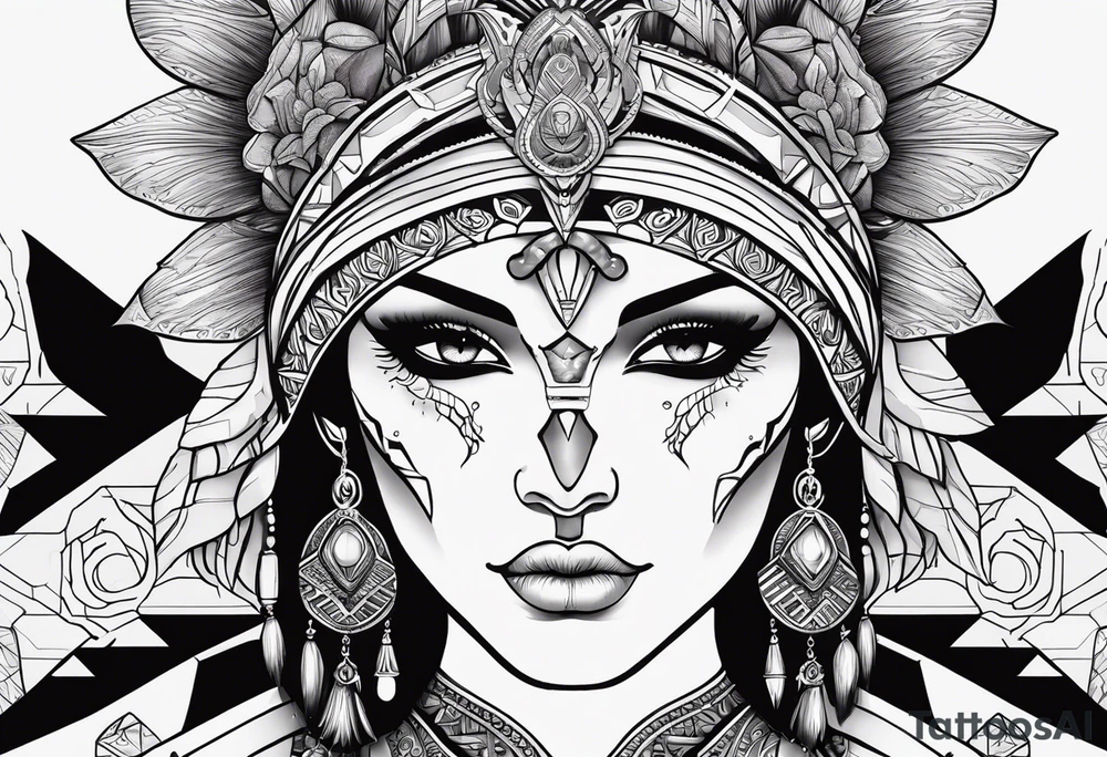 kali ma, alien goddess, valkrye, aries, pirate, divine feminine, zenza resonance, pachamama, lotus azul, blank panther, eagle, skull, 5D, nueva gaya, dna 12 tattoo idea
