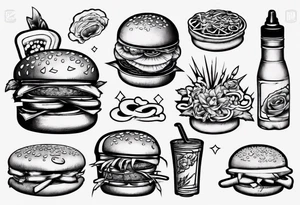 burger tattoo idea