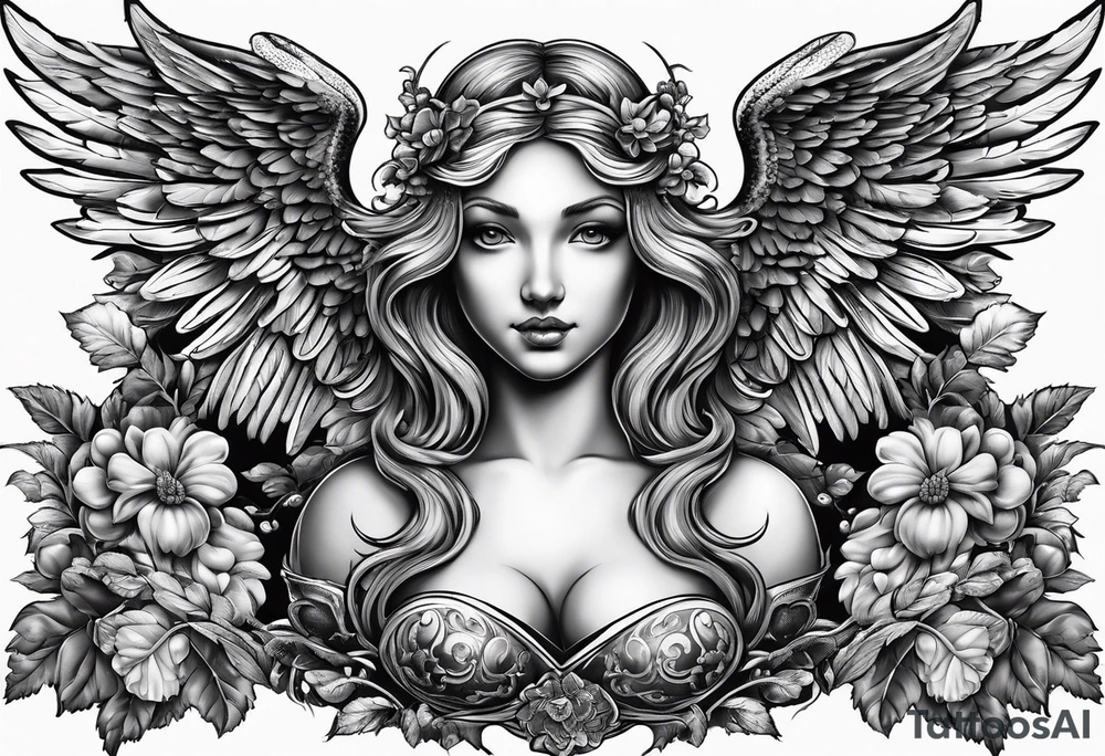 Angel, acorn tattoo idea
