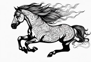 firey horse running tattoo idea