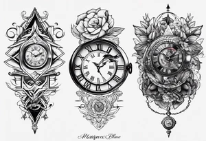 Simple tattoo combining elements of time, travel, and direction. tattoo idea
