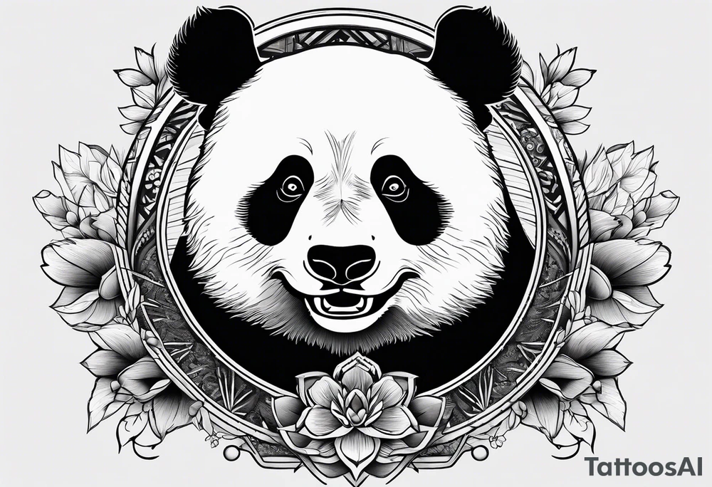 Panda with tusks. tattoo idea