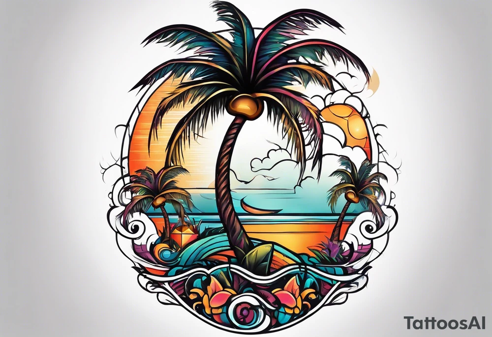 disney palm tree tattoo idea