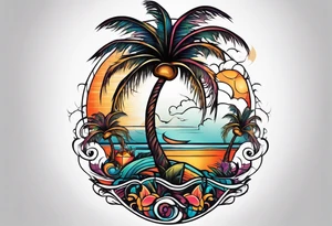 disney palm tree tattoo idea
