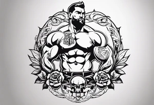 Simple design with elements linked to bodybuilding without a person tattoo idea