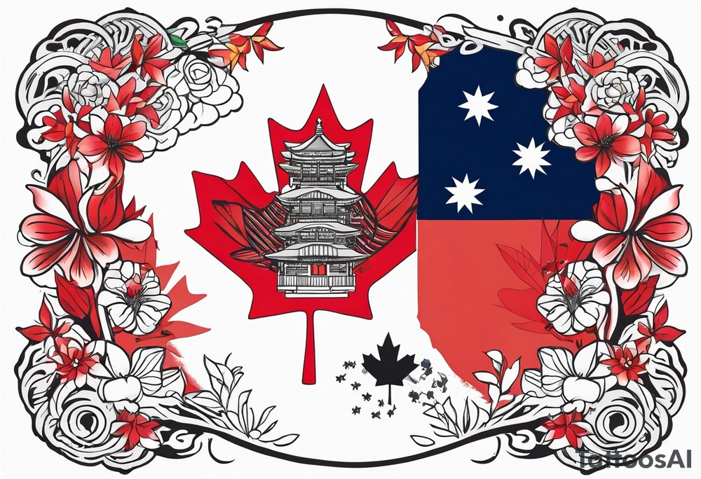 Australia and Canada long distance relationship tattoo idea